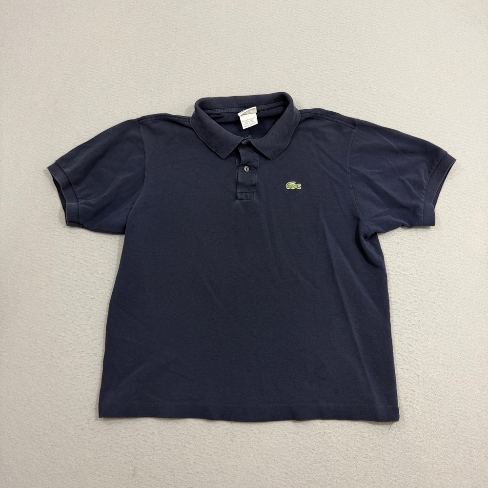 Lacoste Polo Mens XL Blue Short Sleeve Classic Fit Pique Cotton Logo Casual